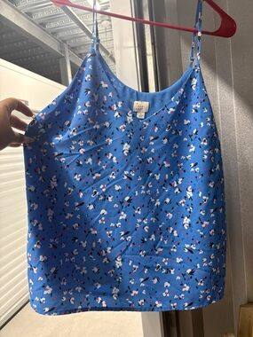 a new day Blue Floral Spaghetti Strap Cami with White and Pink Accents